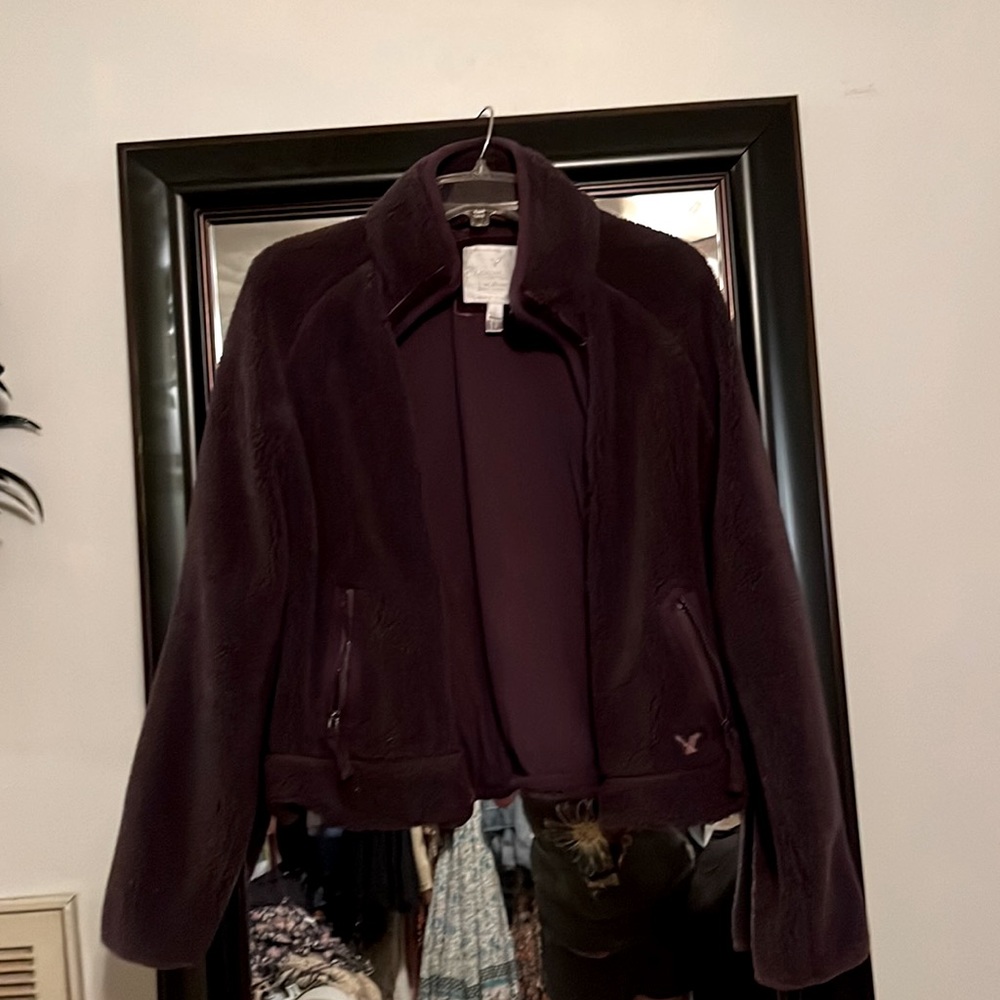 American Eagle, large Sherpa purple jacket